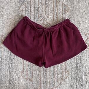 90s Y2K Micro Waffle Knit Lounge Shorts Drawstring Boho XS S Brandy Melville